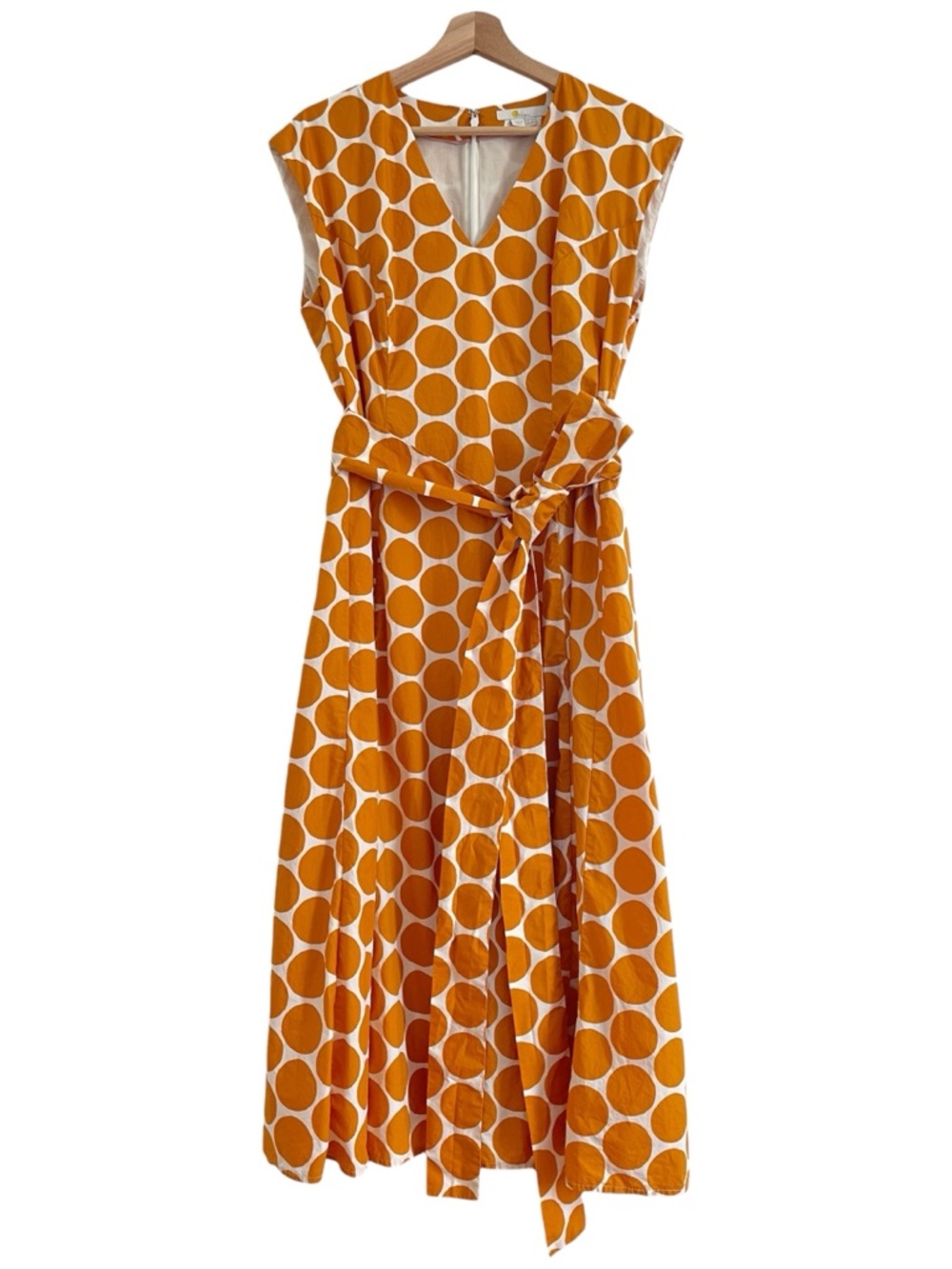 Boden Tori Midi Dress with Belt, ivory yellow